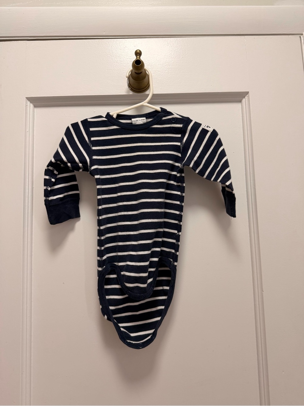 Polarn O. Pyret Navy and White Striped Baby One-Piece